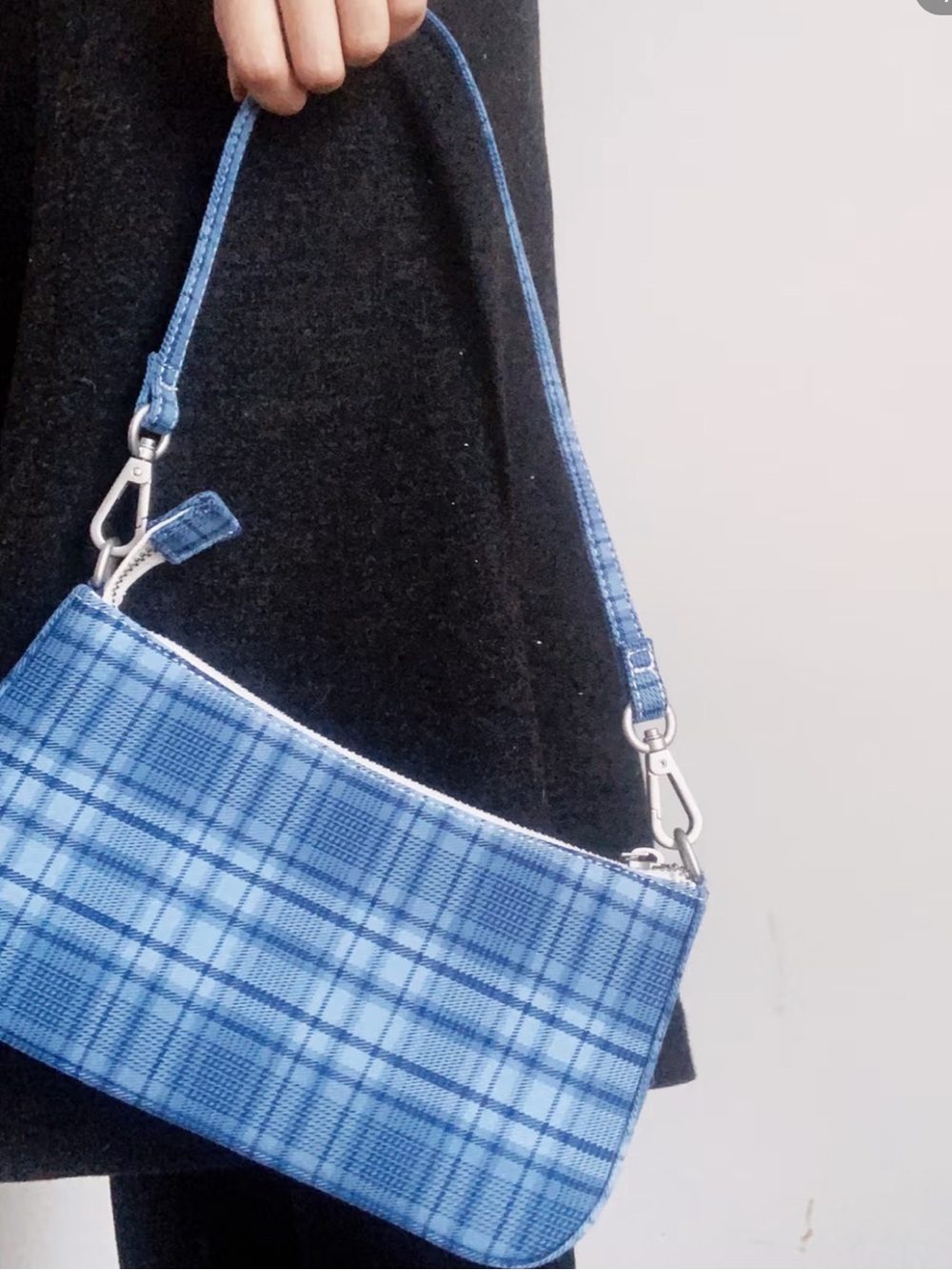 Brandy Melville Blue plaid purse with adjustable strap #plaid #fashion